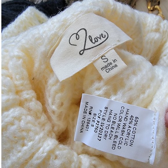 l love Cream Open Shoulder Cable Knit Sweater - Cream - Picture 5 of 5